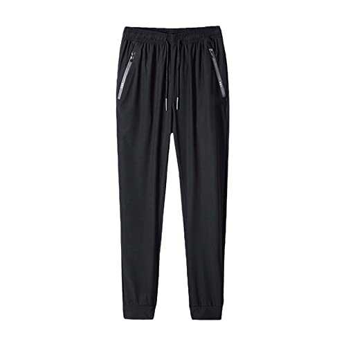 Jogging Bottoms, Men's Tracksuit Bottoms, Sports Trousers, Cotton Fitness with Zip Pockets, Outdoor, Lightweight, Training Trousers, Relaxing Trousers, Sweatpants, Loose Fit, Straight Cut, Casual