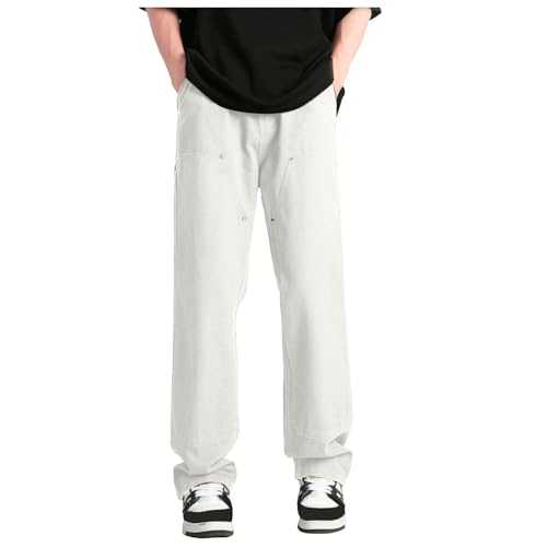 Trousers for Men UK Elastic Waist Mens Formal Classic Trousers Tailored Fit Vintage Casual Business Office Work Home Belted Waist Band Smart Dress Pants Joggers for Kids Age 10-11 Men'S