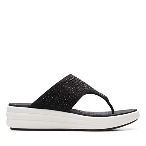 Women's Drift Jaunt Wedge Sandal, Black Textile, 6 UK