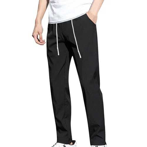 Men's Solid Tracksuit Bottoms Regular Fit Sweatpants Sport Running Trouser Lightweight Joggers Casual Flat-Front Pants Casual Business Pants Comfort Suit Trousers Elastic Waist Drawstring Pant XXXXXL