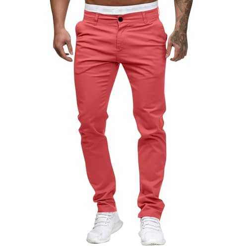 NQyIOS Men's Causal Pants Casual Drawstring Cotton Twill Jogging Sweatpants Tapered Leg Workout Athletic Pants Work Pants for Men Chinos Trousers Men Regular Fit Elastic Waist