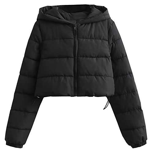 Winter Coats for Women Uk Fleece Blouse Lightweight Coat 60Th Birthday Gifts for Women Short Simple Solid Color Hooded Hand Stuffed Cotton Jacket Women's Wear Sale Clearance Items