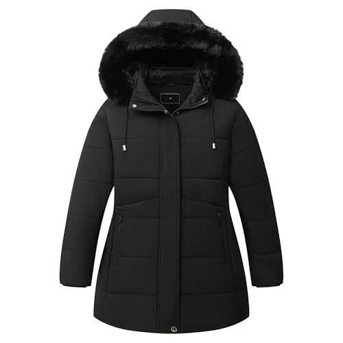 KAIDER Women's Plus Size Winter Coat Waterproof warm Down Coat Detachable Hooded Parka Jacke