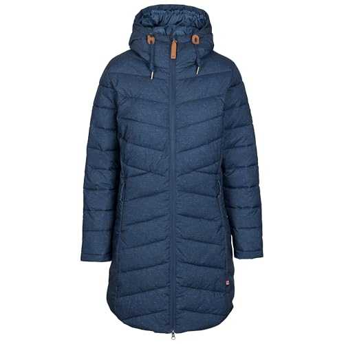 Trespass Womens Padded Jacket Long Length with Grown On Hood and 2 Pockets Turka