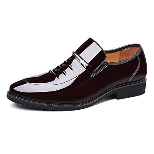 Mens Loafers Moccasin Shoes Leather Patent Shoes for Men