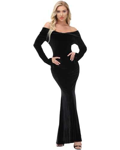 YAOHUOLE Halloween Costume Womens Dress Bat Sleeve Dress Sexy Dress Shoulder Party Dresses XS-2XL