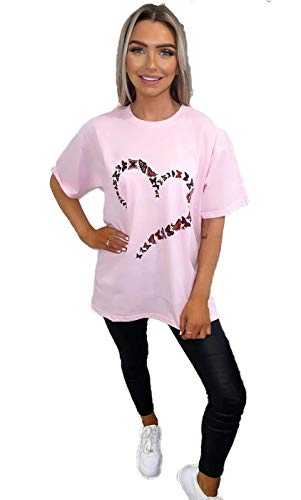 Women's Short Sleeve Round Neck Oversized Printed Long Casual Summer Baggy Fashion Ladies T-Shirt Tees Plus Size Tops UK 8-20