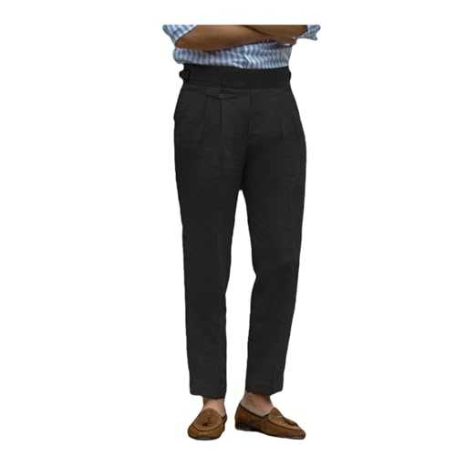 Solovedress Men's Linen Trousers Casual Fit Dress Pants Summer Lightweight Trousers
