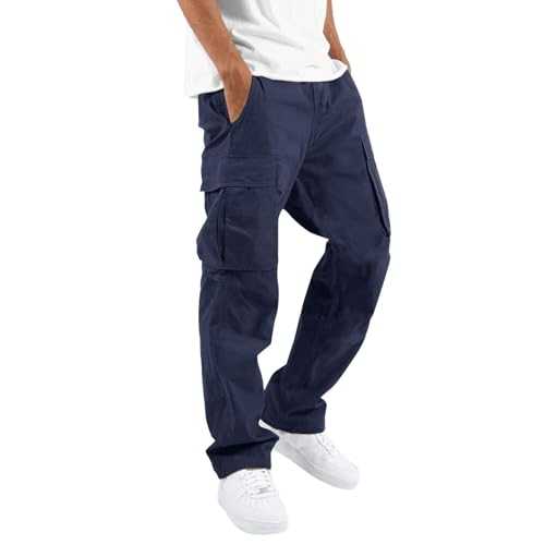 Men's Cargo Pants Casual Waist Color Sports Pants Mens Athletic Drawstring Sweatpants Jogging Gym Running Workout Bottoms Street Cargo Mens Cargo Pants Loose Fit Men's Work Trousers