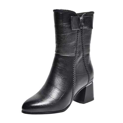 Memmyly Women's Ankle Boots with Block Heel Women Boots Outdoor Autumn Winter Mini Boots for Women Casual Ankle Boots Chunky Heel Small Heel Boots Western Ankle Boots