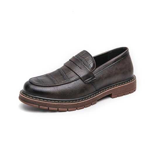 Men's Leather Dress Shoes Comfort Business Casual Oxford Fashion Soft Loafers for Office Walking Driving