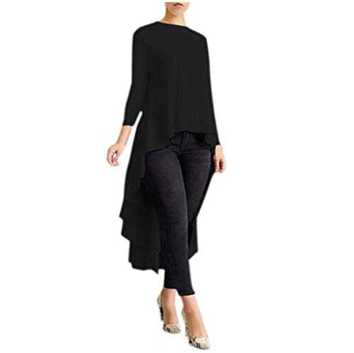 Top with High Collar Long Tips Asymmetric Women's Blouse Asymmetric Women's Sleeves Low Plus Blouse Fan Item