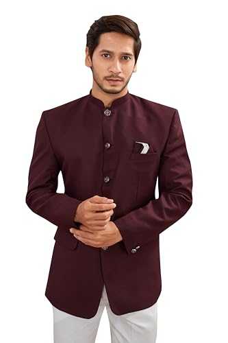 Lady Dwiza Indian Ethnic Jodhpuri Casual Slim Fit Waist Coat Bandhgala Jacket for Men (Only Jodhpuri Jacket)