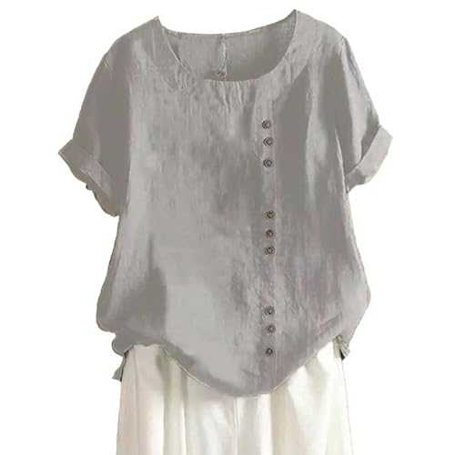Linen Tops for Women UK V Nevk Plus Size Cheesecloth Tops Comfortable Solid Color Linen Top Maternity Clothes Lightweight 3/4 Sleeve Ladies Casual Loose Daily Boho Tanic T Shirt Blouse Top Sales