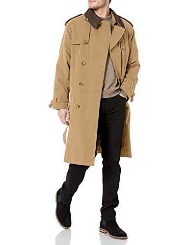 London Fog Men's Iconic Double Breasted Trench Coat with Zip-Out Liner and Removable Top Collar Trenchcoat