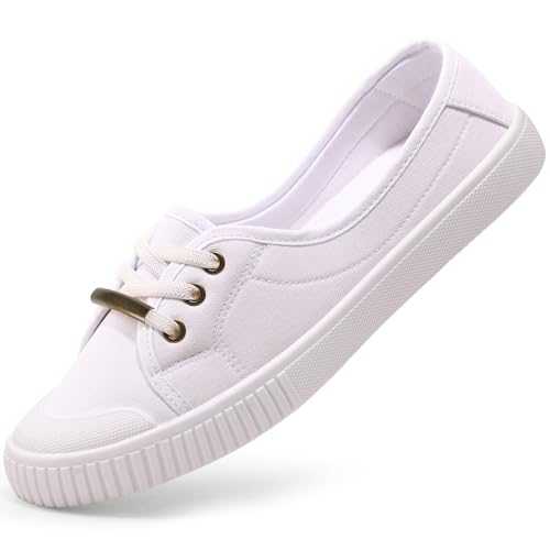Womens Canvas Shoes Low Top Flat Gym Sports Pumps Trainers Lace Up Ladies Girls Fashion Pumps