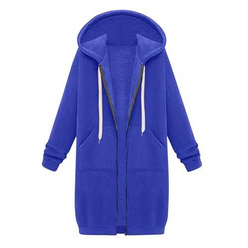 Zip Up Hoodies for Women UK Plus Size Winter Warm Coat Knee Length Tunic Sweatshirts Casual Long Sleeve Comfy Hooded
