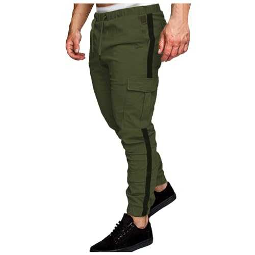 Rrongwn Jogging Bottoms Men's Tracksuit Bottoms Loose Fit Sports Trousers Long Sweatpants Checked Casual Trousers for Men