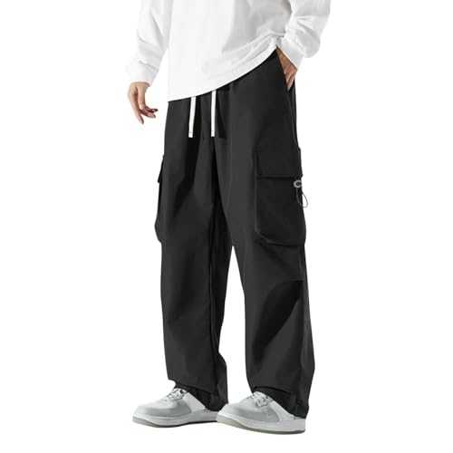 Generisch Straight Barrel Leisure Trousers Men's Work Trousers Men's Tracksuit Linen Trousers Men's Summer Jogging Bottoms Men's Long Men's Hiking Trousers