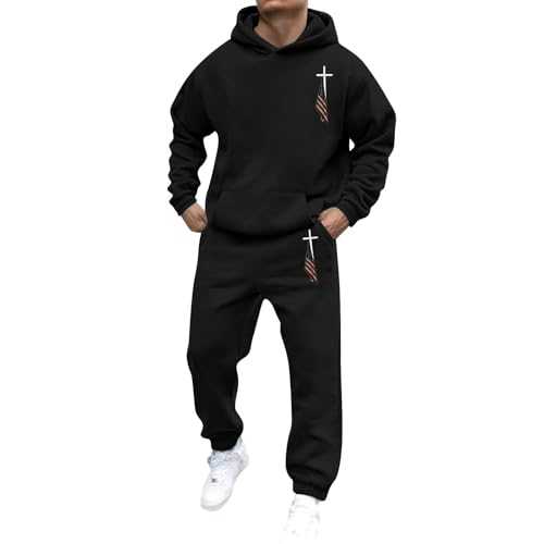 Cocila Men's Casual Fashion Solid Color Loose Long Sleeved Pants Set Formal Wear for Men Mens Black Tracksuit Bottoms Short Leg Designer