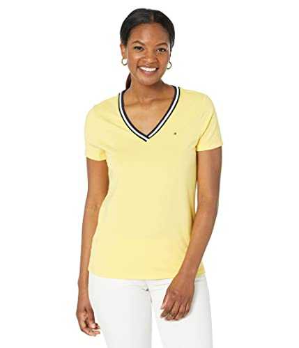 Tommy Hilfiger Women's Tapped V-Neck Flag Tee T-Shirt