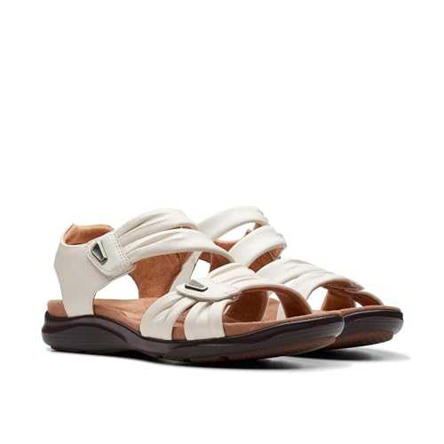 Women's Kitly Ave Flat Sandal, Off-white Leather, 5.5