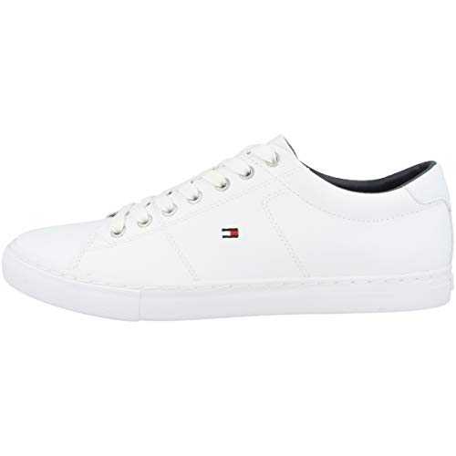 Leather Trainers Men - Essential and All-Round Shoes for Men with Cupsoles - Lace-Up Casual Walking Trainers for Men - Classic Style White Shoes