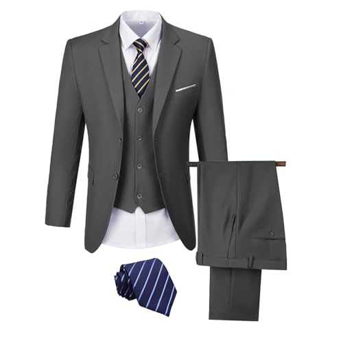 Men's Suit 3 Pieces Slim Fit Wedding Suit for Men Formal Prom Tuxedo Bussiness Suit Jacket Vest Pants with Tie