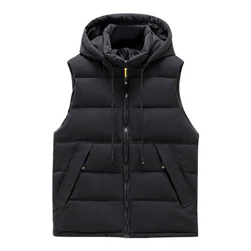 Ladies Gilets and Bodywarmers with Hood UK Plus Size Padded Gilet Quilted Ultra Warm Down Jacket Full Zip Plain Sleeveless Waistcoat Winter Vest Supersoft Puffer Gilet for Women Clearance