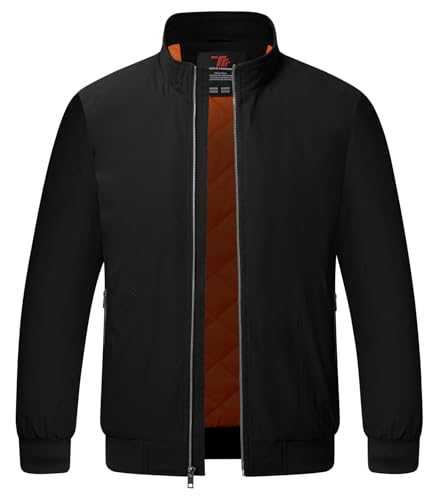 YSENTO Mens Bomber Jackets Winter Casual Windbreakers Jacket Windproof Lined Warm Baseball Coat Outwear