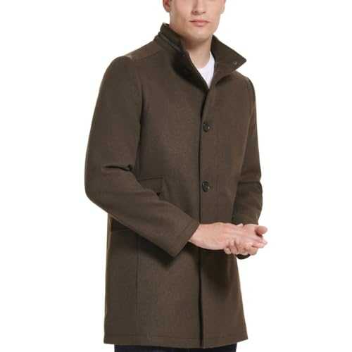 Kenneth Cole Men's Double Breasted Bib Peacoat