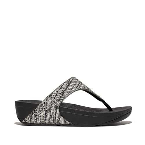 Women's Fit Flop Lulu Shimmerweave Toe-Post Sandals in Black