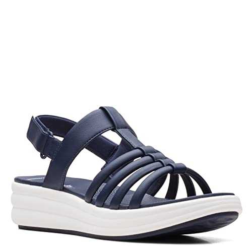 Drift Ease Wedge Sandal, Dark Navy Synthetic, 9 Wide
