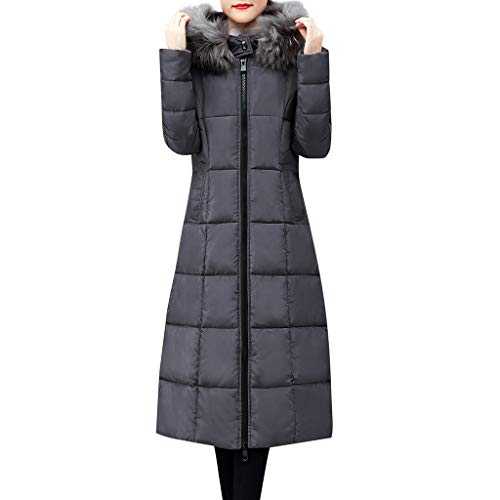 Womens Winter Long Padded Jacket Faux Fur Hood Coats Casual Long Sleeve Overcoats Ladies Quilted Outwear Classic Puffer Down Jackets 3 In 1 Long Jacket Cotton Padded Coats Waterproof, Breathable