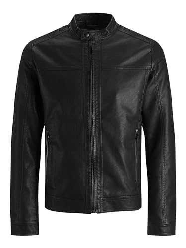 Jack & Jones Men's Jjewarner Noos Jacket Faux Leather