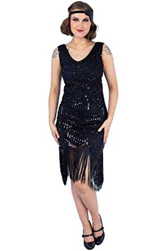 Ro Rox Great Gatsby 1920's Cocktail Party Sequin Tassel Flapper Dress Vintage