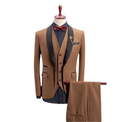Men's High-End Business Slim Thick Color 3-Piece Suit Jacket Vest Pants/Wedding Reception Gentleman's Blazer