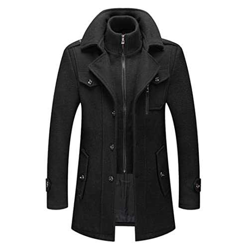 Dsimilarl Winter Wool Coat Men Double Collar Thick Jacket Single Breasted Trench Coat Men Fashion Wool Blends Overcoats