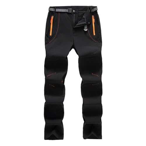 Casual Hiking Zip-Off Work Trousers Plus Size Slim Fit Quick Dry Outdoor Motorcycle Sweatpants Stretch Softshell Windproof Waterproof Mountaineering Pants Joggers Combat Cargo Trousers with Pockets