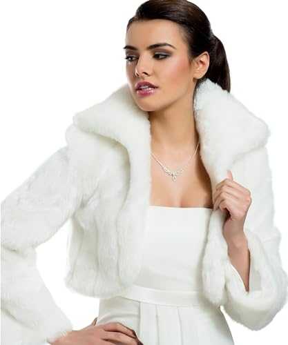 Generisch Women's Fur Wraps Bridal Bolero Bolero Bridal Jacket Cape Bridal Stole Faux Fur Long Sleeve Long Fur Fur