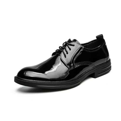 Leather Tuxedo Shoes for Men Cap Toe Lace Up Formal Business Oxford for Parties Weddings Work