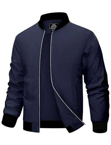 Bomber Jacket for Men Lightweight Jacket Full Zip Windbreaker Casual Outdoor Stylish Golf Jackets