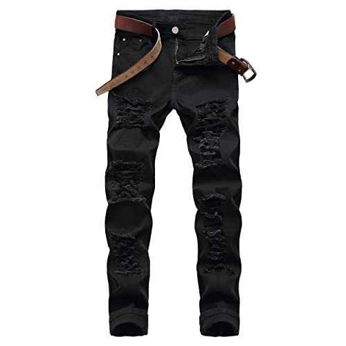 LZLER Men's Fleece Lined Skinny Winter Slim Fit Thicken Warm Stretch Jeans