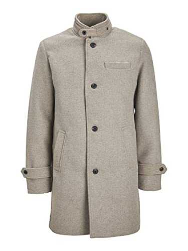 JACK & JONES Men's Jprblamelton Wool Coat Sn, Brown Rice, M