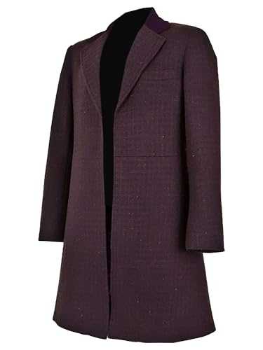 A&M Express Men's 11th Dr Frock Trench Coat - Wool Purple Coat With Lapel Collar