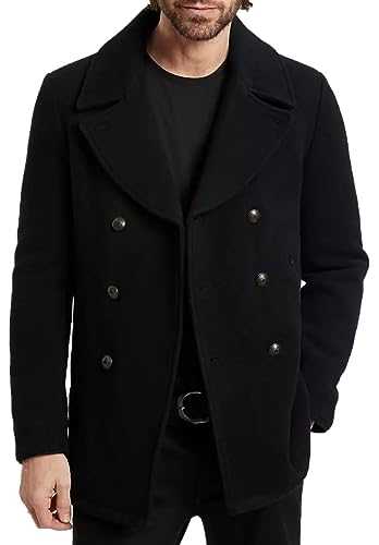 John Varvatos Men's Carlos Peacoat, Vintage Inspired, Metal Shank Butt