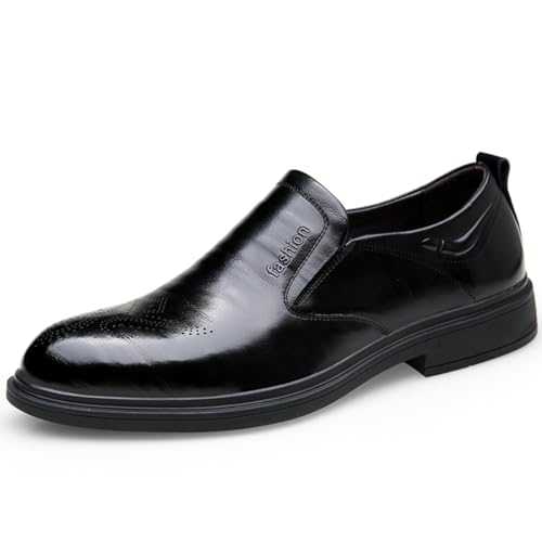 Men's Loafers Formal Shoes Wedding Shoes Dress Shoes Oxford Uniform Shoes Low-top Cow Leather Spring Autumn Slip On Pull-on Round-Toe Casual Leisure British Style