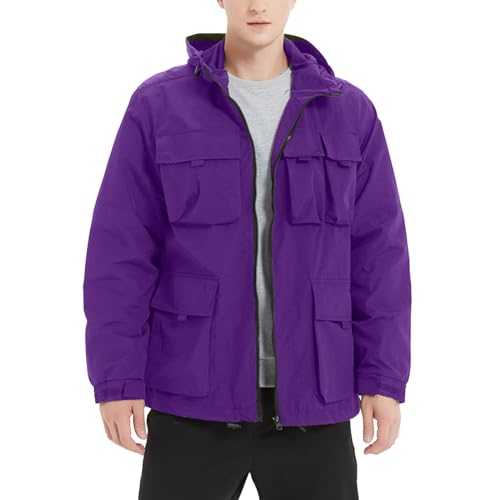Cocila Mens Slim Fit Winter Coats Pocket Windproof Outdoor Hiking Jacket Light Breathable Jacket Alpaca Wool Poncho Men Mens Diamond Quilted Jacket Black Puffer Coat Men