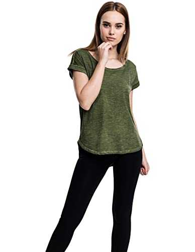 Urban Classics Women's Ladies Long Back Shaped Spray Dye Tee T-Shirt