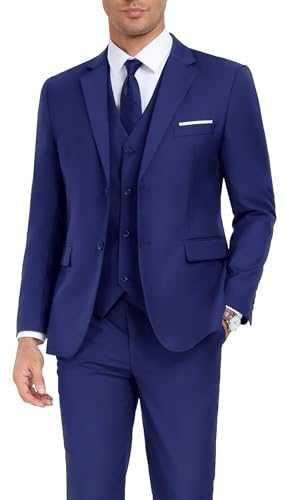 Men's Suit Slim Fit 3 Piece Wedding Dress Tux Suit Set Two Buttons Business Suits Blazer Jacket Vest Pants with Tie